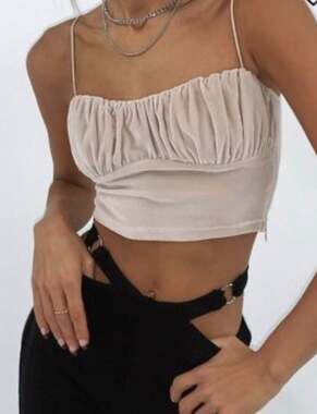 Princess Polly Pia Top Beige US 2 / AU 6